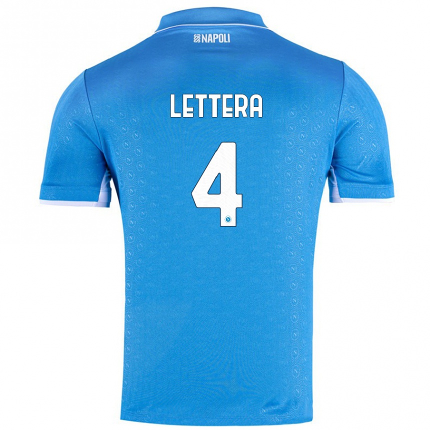 Niño Fútbol Camiseta Alessio Lettera #4 Azul Cielo 1ª Equipación 2024/25 México