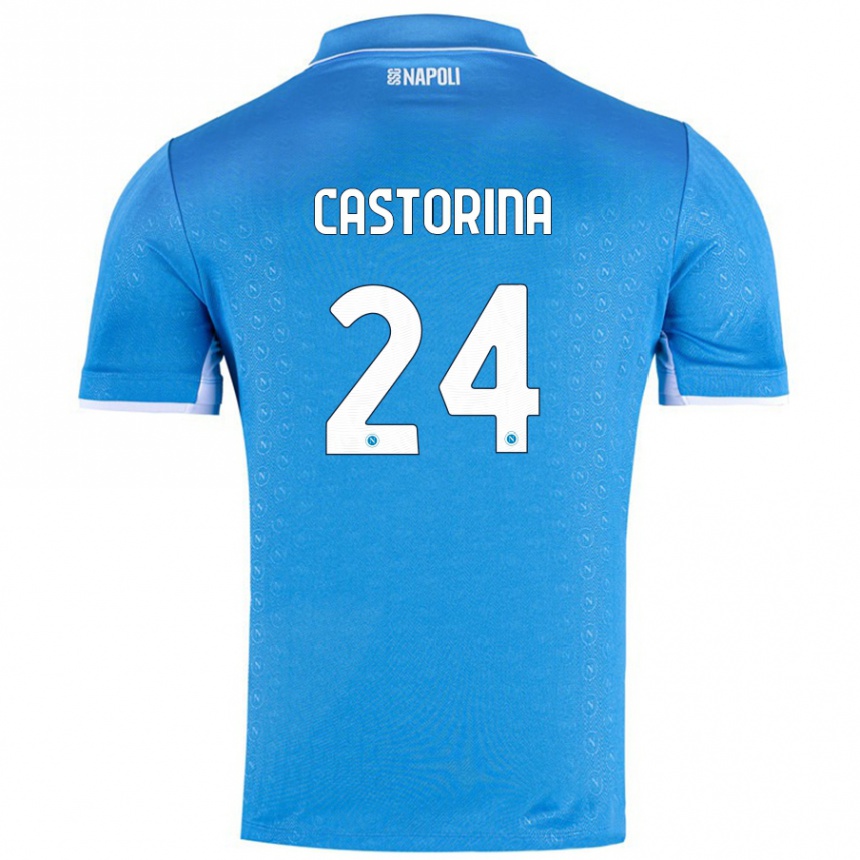 Niño Fútbol Camiseta Alessandro Castorina #24 Azul Cielo 1ª Equipación 2024/25 México