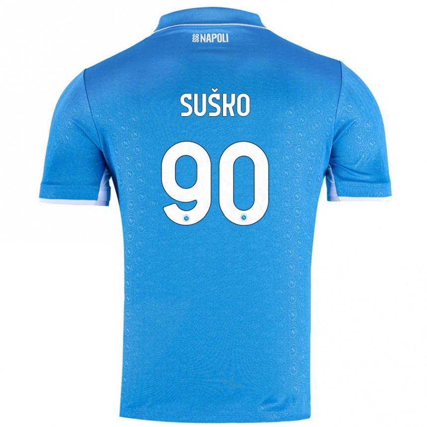 Niño Fútbol Camiseta Daniel Suško #90 Azul Cielo 1ª Equipación 2024/25 México