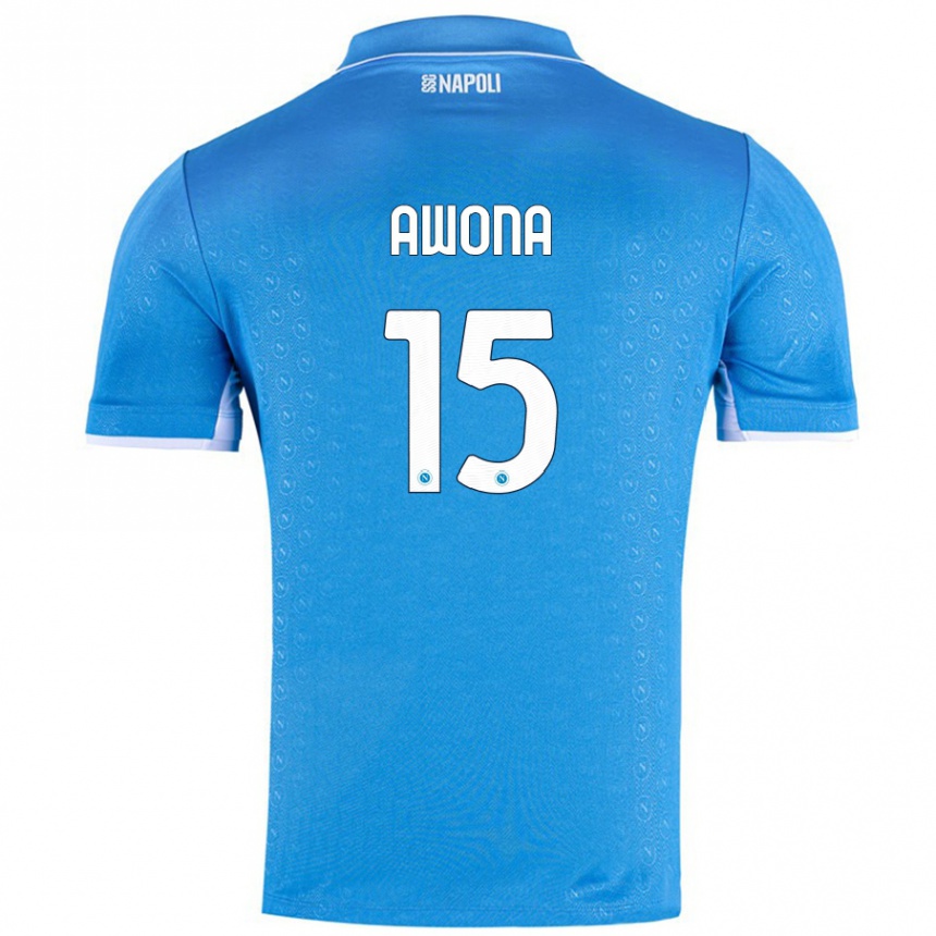 Niño Fútbol Camiseta Aurelle Awona #15 Azul Cielo 1ª Equipación 2024/25 México