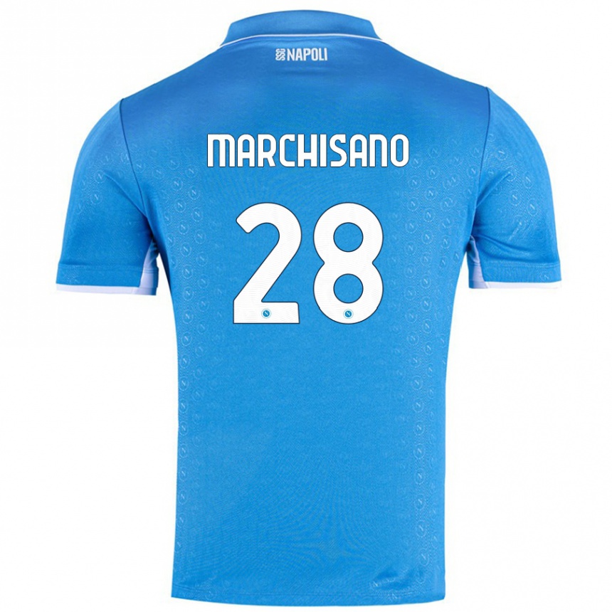 Niño Fútbol Camiseta Matteo Marchisano #28 Azul Cielo 1ª Equipación 2024/25 México