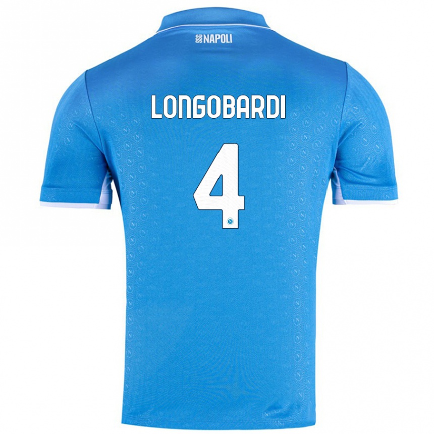 Niño Fútbol Camiseta Salvatore Longobardi #4 Azul Cielo 1ª Equipación 2024/25 México