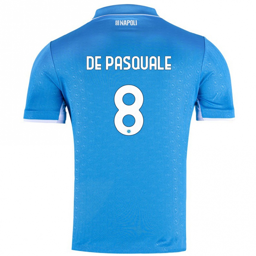 Niño Fútbol Camiseta Dylan De Pasquale #8 Azul Cielo 1ª Equipación 2024/25 México