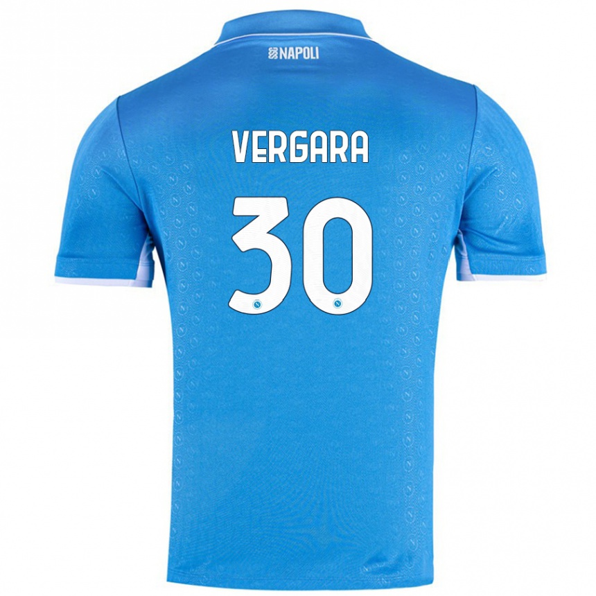 Niño Fútbol Camiseta Antonio Vergara #30 Azul Cielo 1ª Equipación 2024/25 México