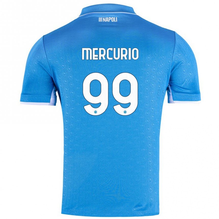 Niño Fútbol Camiseta Giovanni Mercurio #99 Azul Cielo 1ª Equipación 2024/25 México