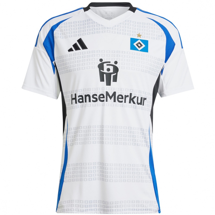 Niño Fútbol Camiseta Tjark Hildebrandt #24 Blanco Azul 1ª Equipación 2024/25 México