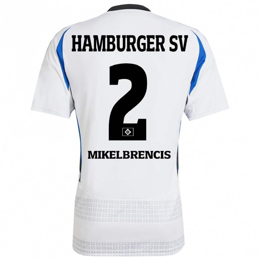 Niño Fútbol Camiseta William Mikelbrencis #2 Blanco Azul 1ª Equipación 2024/25 México