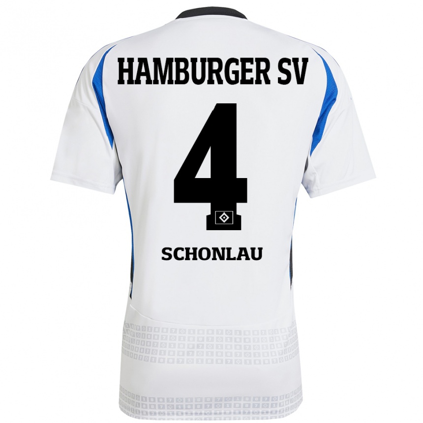 Niño Fútbol Camiseta Sebastian Schonlau #4 Blanco Azul 1ª Equipación 2024/25 México