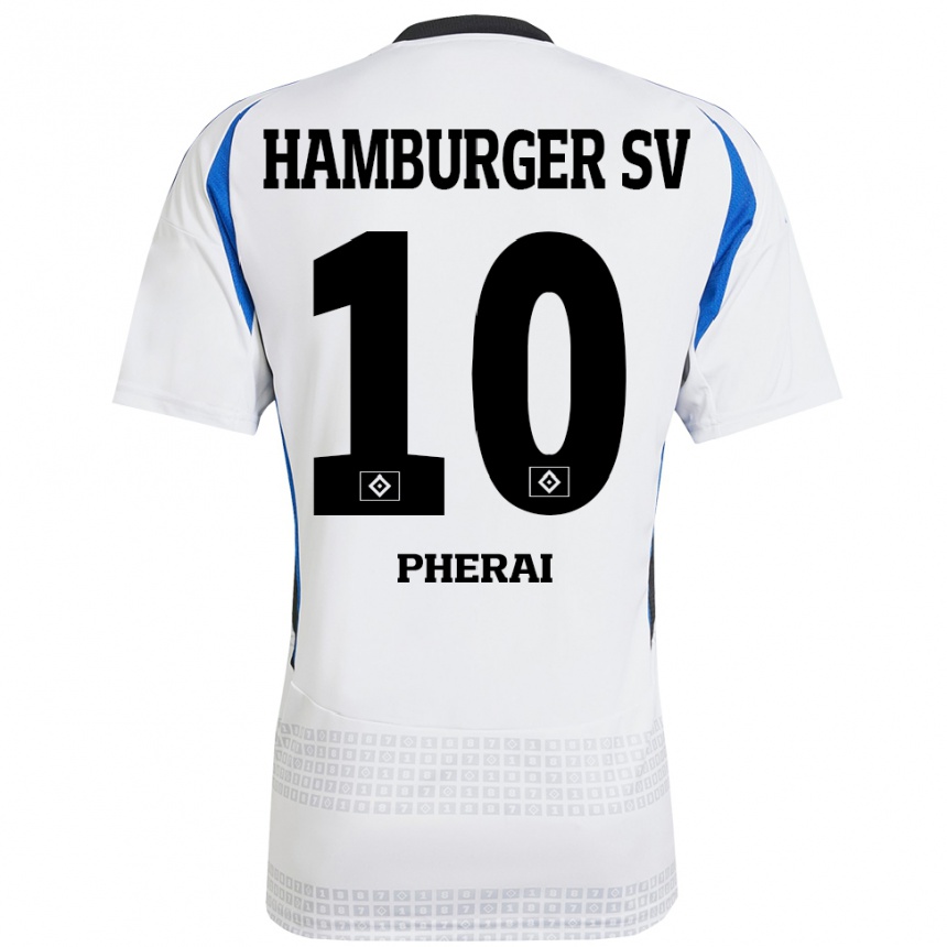 Niño Fútbol Camiseta Immanuel Pherai #10 Blanco Azul 1ª Equipación 2024/25 México