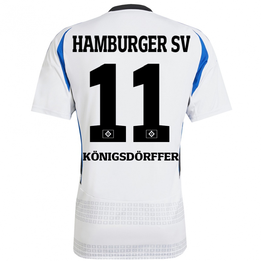 Niño Fútbol Camiseta Ransford Königsdörffer #11 Blanco Azul 1ª Equipación 2024/25 México