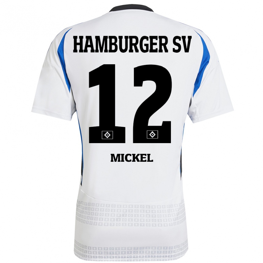 Niño Fútbol Camiseta Tom Mickel #12 Blanco Azul 1ª Equipación 2024/25 México