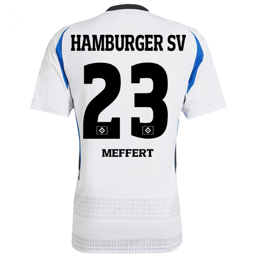 Niño Fútbol Camiseta Jonas Meffert #23 Blanco Azul 1ª Equipación 2024/25 México