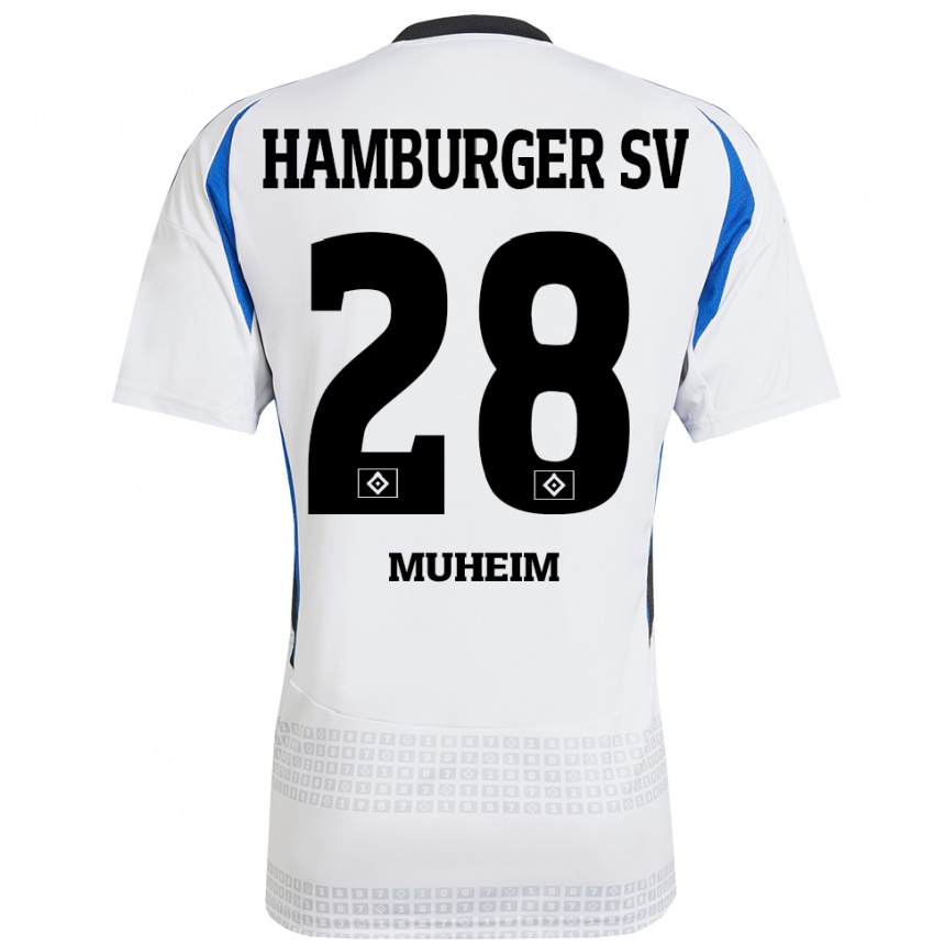 Niño Fútbol Camiseta Miro Muheim #28 Blanco Azul 1ª Equipación 2024/25 México