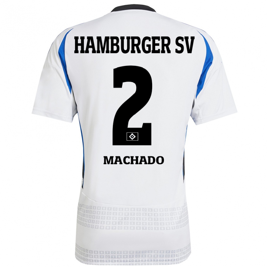 Niño Fútbol Camiseta Kilian Hölscher Machado #2 Blanco Azul 1ª Equipación 2024/25 México