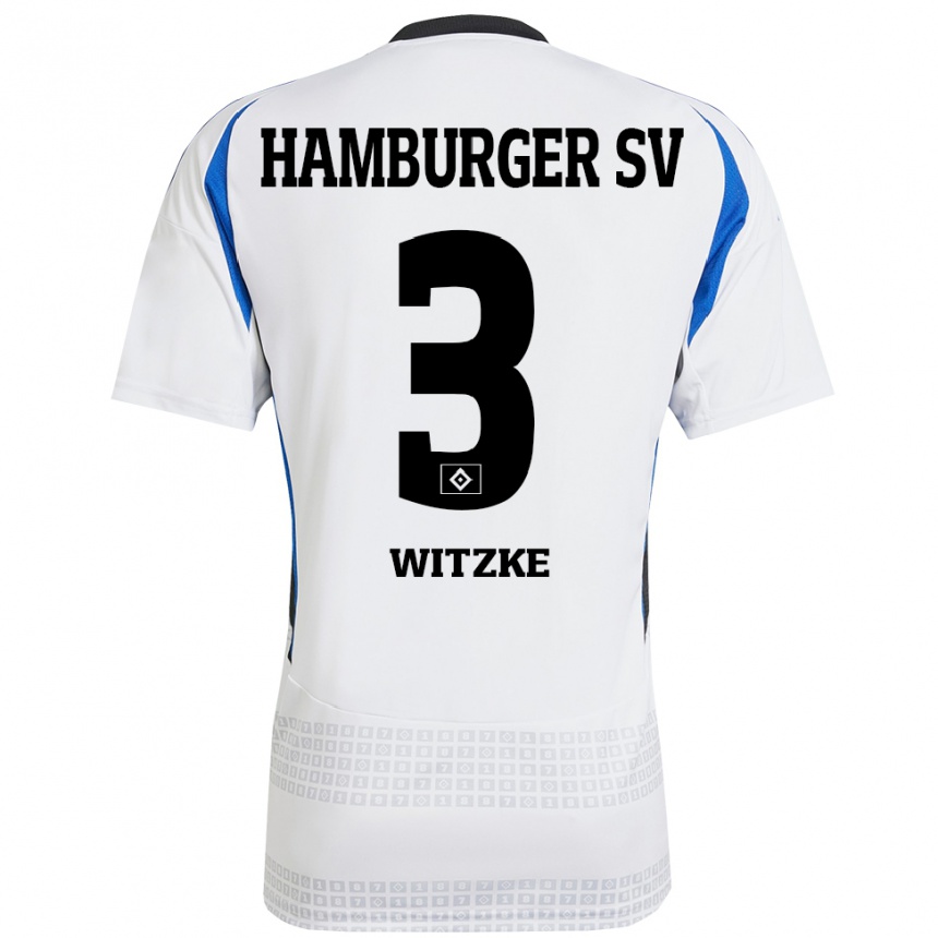 Niño Fútbol Camiseta Oliver Witzke #3 Blanco Azul 1ª Equipación 2024/25 México