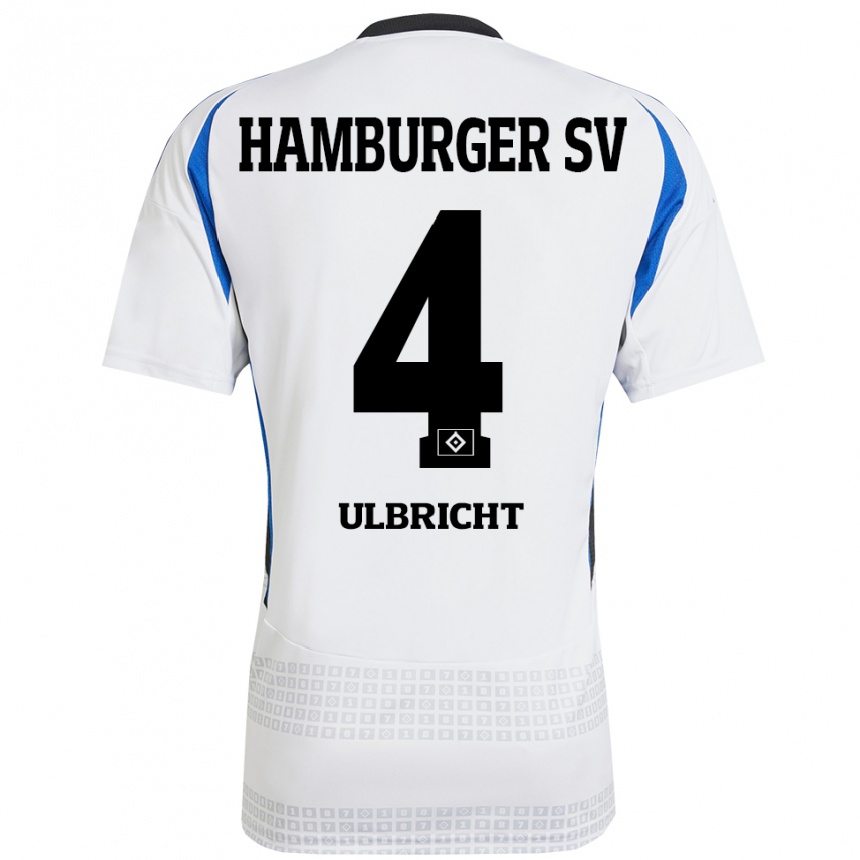 Niño Fútbol Camiseta Michael Ulbricht #4 Blanco Azul 1ª Equipación 2024/25 México