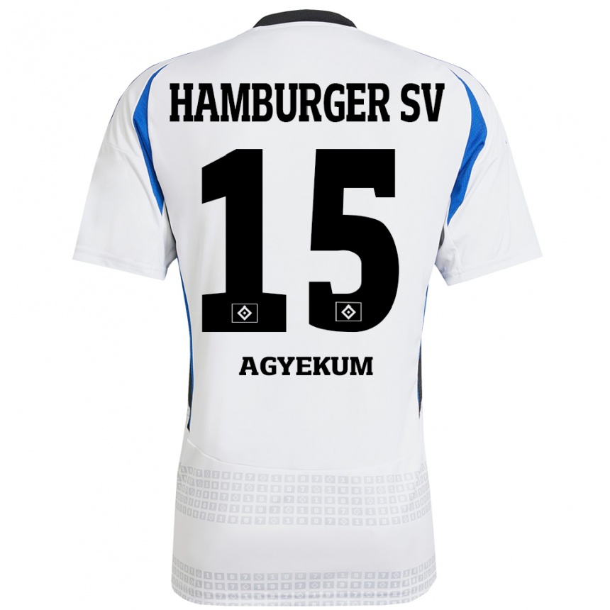 Niño Fútbol Camiseta Joel Agyekum #15 Blanco Azul 1ª Equipación 2024/25 México