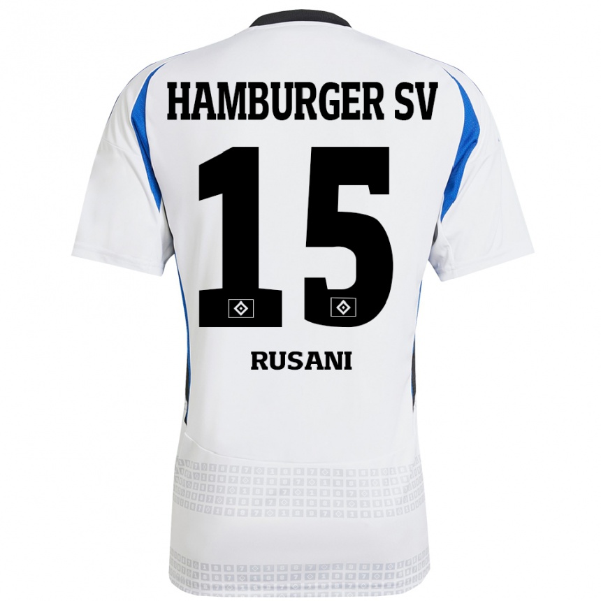 Niño Fútbol Camiseta Yasin Rusani #15 Blanco Azul 1ª Equipación 2024/25 México