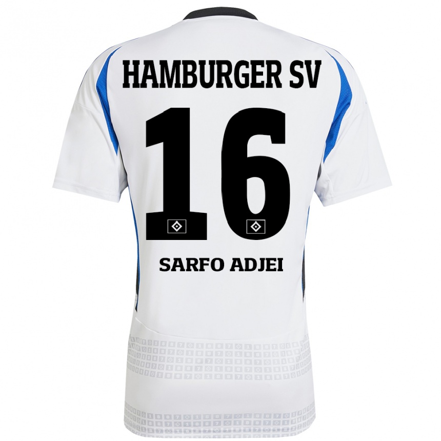 Niño Fútbol Camiseta Maximilian Sarfo-Adjei #16 Blanco Azul 1ª Equipación 2024/25 México