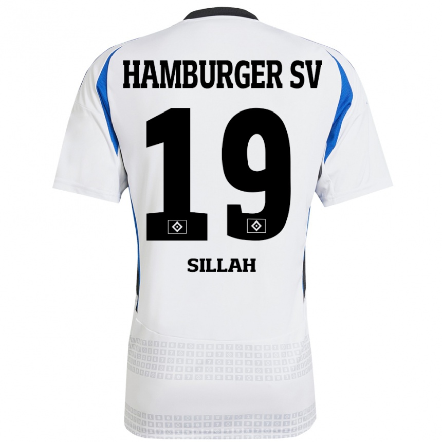 Niño Fútbol Camiseta Omar Sillah #19 Blanco Azul 1ª Equipación 2024/25 México