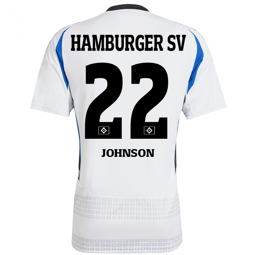 Niño Fútbol Camiseta Emmanuel Johnson #22 Blanco Azul 1ª Equipación 2024/25 México