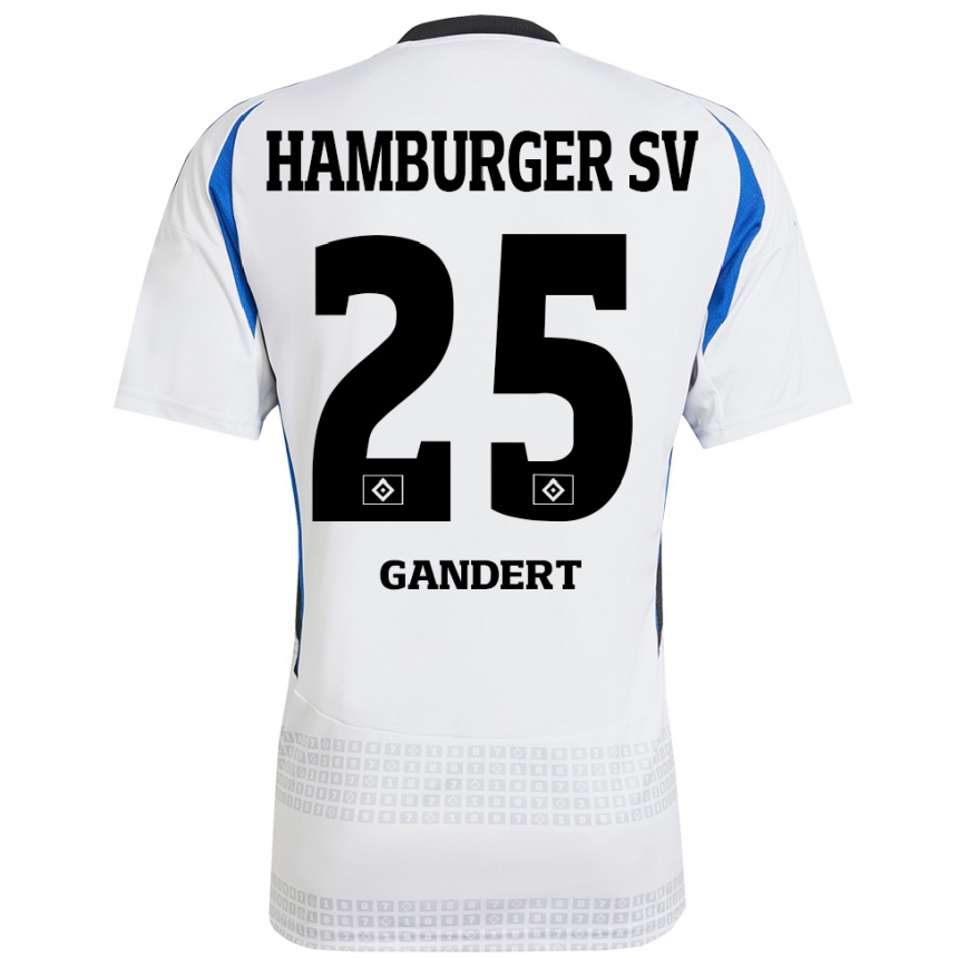 Niño Fútbol Camiseta Jeremy Gandert #25 Blanco Azul 1ª Equipación 2024/25 México