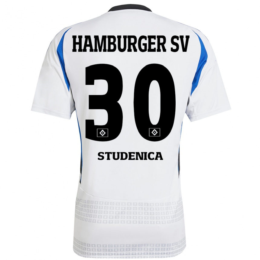 Niño Fútbol Camiseta Aron Studenica #30 Blanco Azul 1ª Equipación 2024/25 México