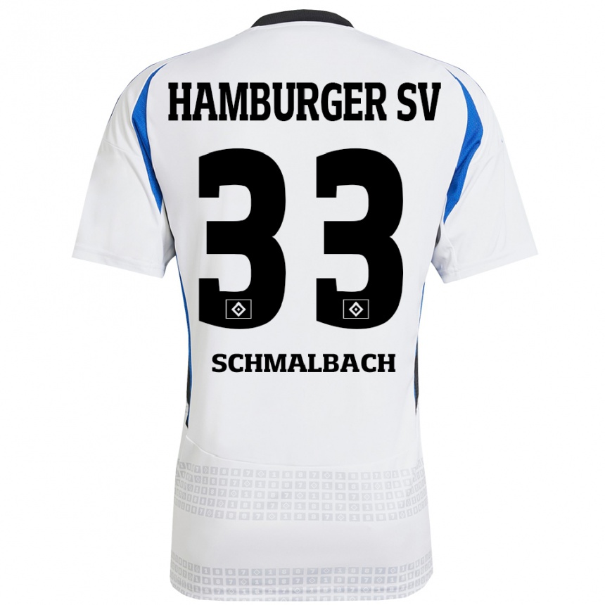 Niño Fútbol Camiseta Sebastian Schmalbach #33 Blanco Azul 1ª Equipación 2024/25 México