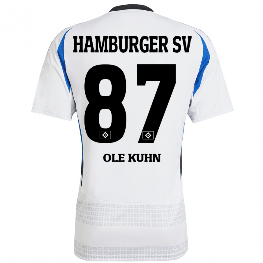 Niño Fútbol Camiseta Niklas Ole Kühn #87 Blanco Azul 1ª Equipación 2024/25 México