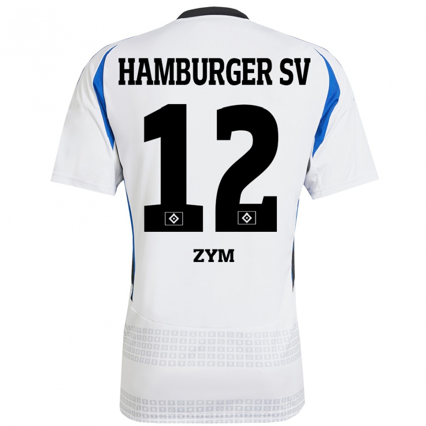 Niño Fútbol Camiseta Marcel Zym #12 Blanco Azul 1ª Equipación 2024/25 México