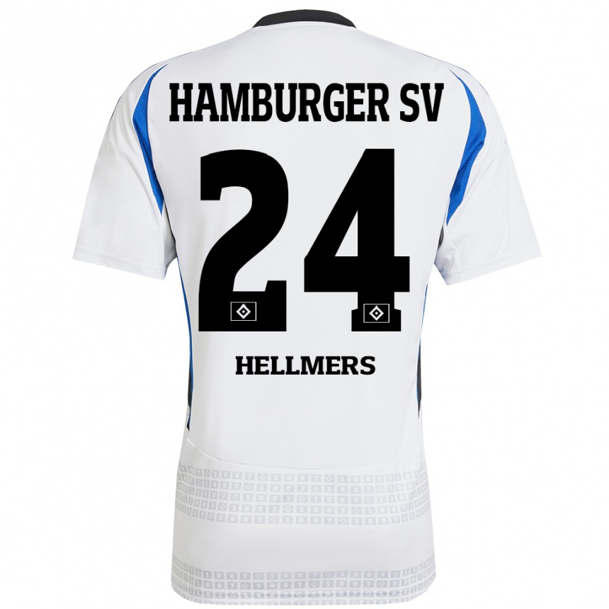 Niño Fútbol Camiseta Maximilian Hellmers #24 Blanco Azul 1ª Equipación 2024/25 México