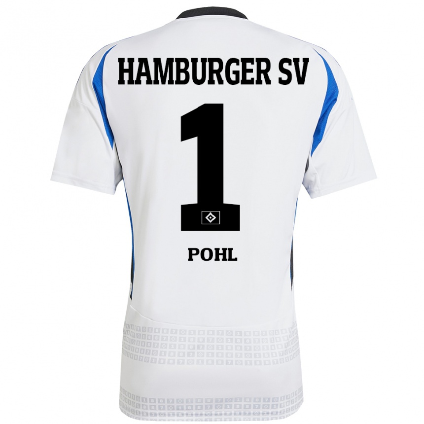 Niño Fútbol Camiseta Christina Pohl #1 Blanco Azul 1ª Equipación 2024/25 México