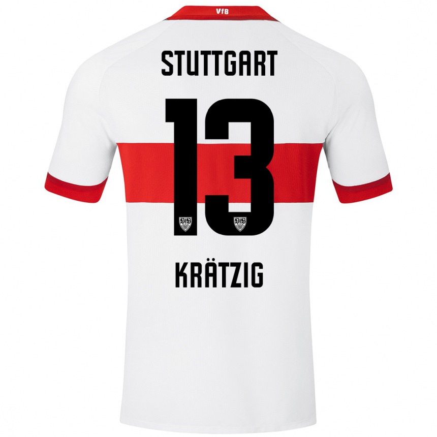 Niño Fútbol Camiseta Frans Krätzig #13 Blanco Rojo 1ª Equipación 2024/25 México