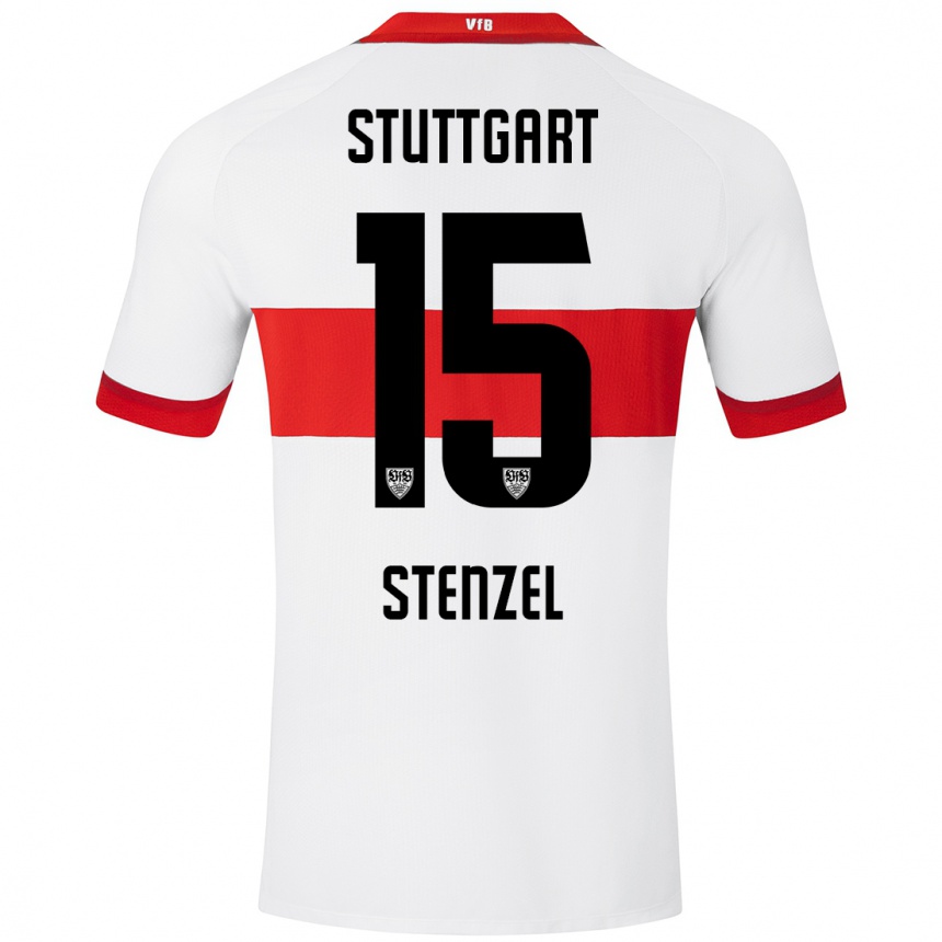 Niño Fútbol Camiseta Pascal Stenzel #15 Blanco Rojo 1ª Equipación 2024/25 México