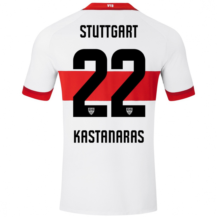 Niño Fútbol Camiseta Thomas Kastanaras #22 Blanco Rojo 1ª Equipación 2024/25 México