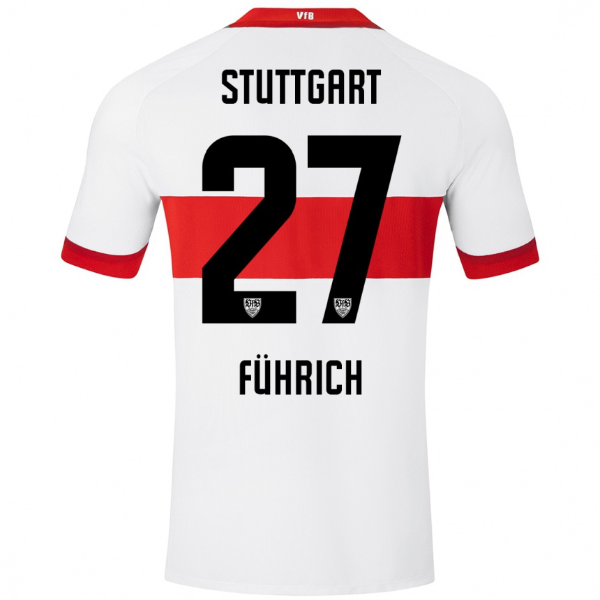 Niño Fútbol Camiseta Chris Führich #27 Blanco Rojo 1ª Equipación 2024/25 México