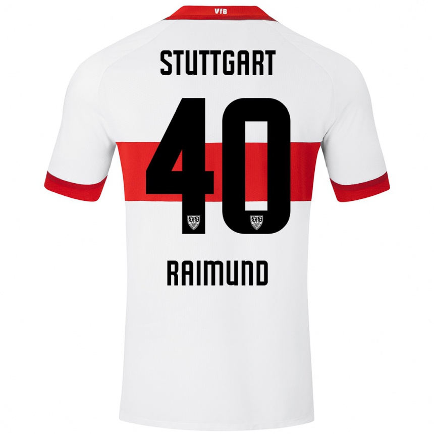 Niño Fútbol Camiseta Luca Raimund #40 Blanco Rojo 1ª Equipación 2024/25 México