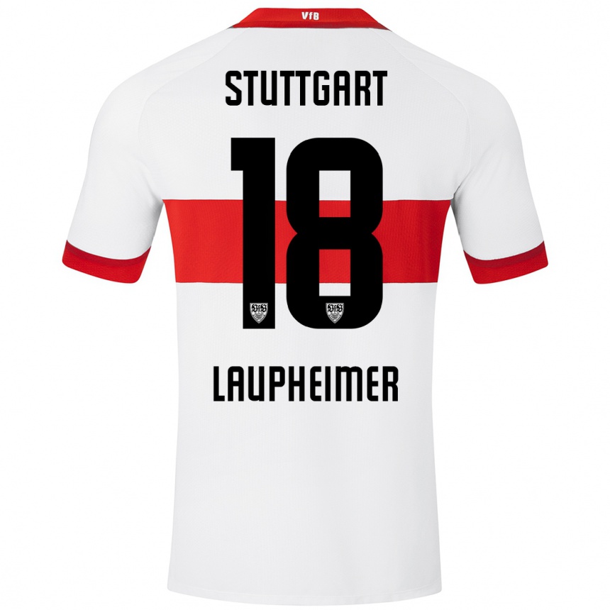 Niño Fútbol Camiseta Lukas Laupheimer #18 Blanco Rojo 1ª Equipación 2024/25 México