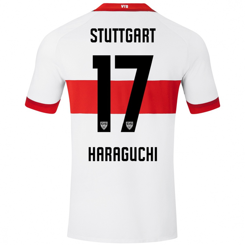 Niño Fútbol Camiseta Genki Haraguchi #17 Blanco Rojo 1ª Equipación 2024/25 México