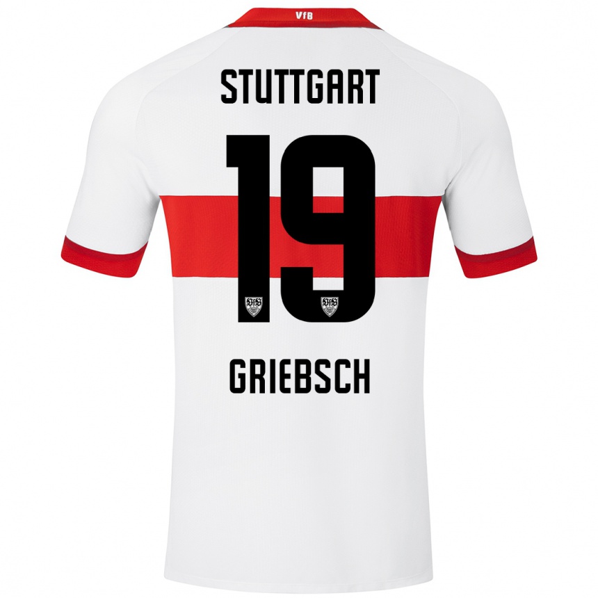 Niño Fútbol Camiseta Lukas Griebsch #19 Blanco Rojo 1ª Equipación 2024/25 México