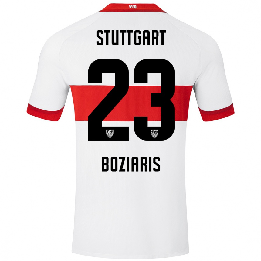 Niño Fútbol Camiseta Giannis Boziaris #23 Blanco Rojo 1ª Equipación 2024/25 México