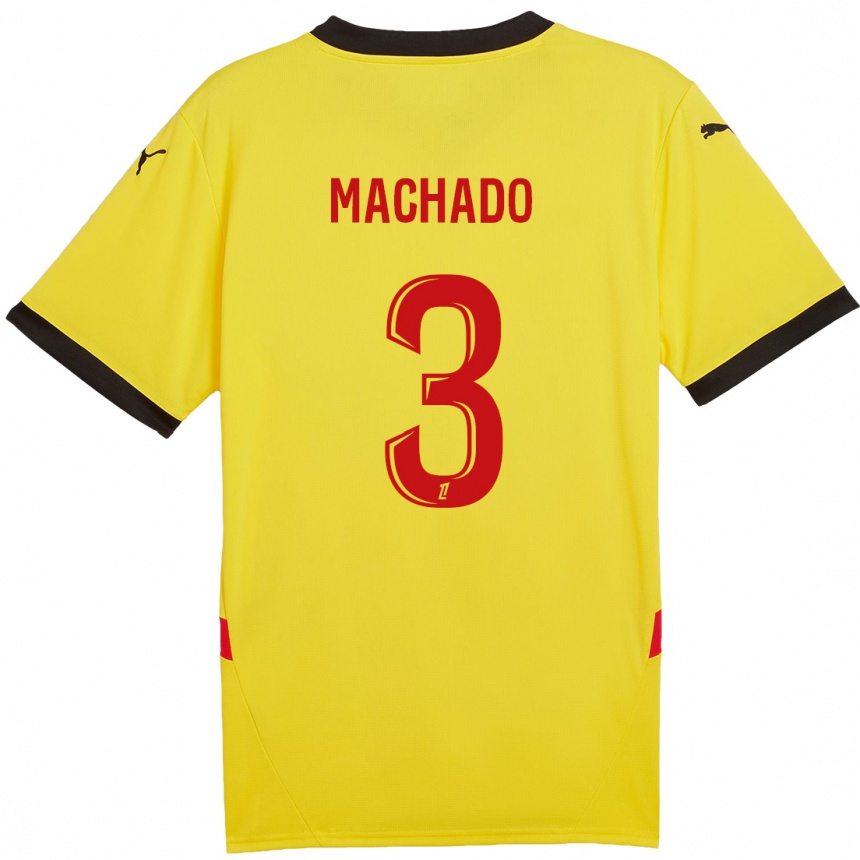 Niño Fútbol Camiseta Deiver Machado #3 Amarillo Rojo 1ª Equipación 2024/25 México