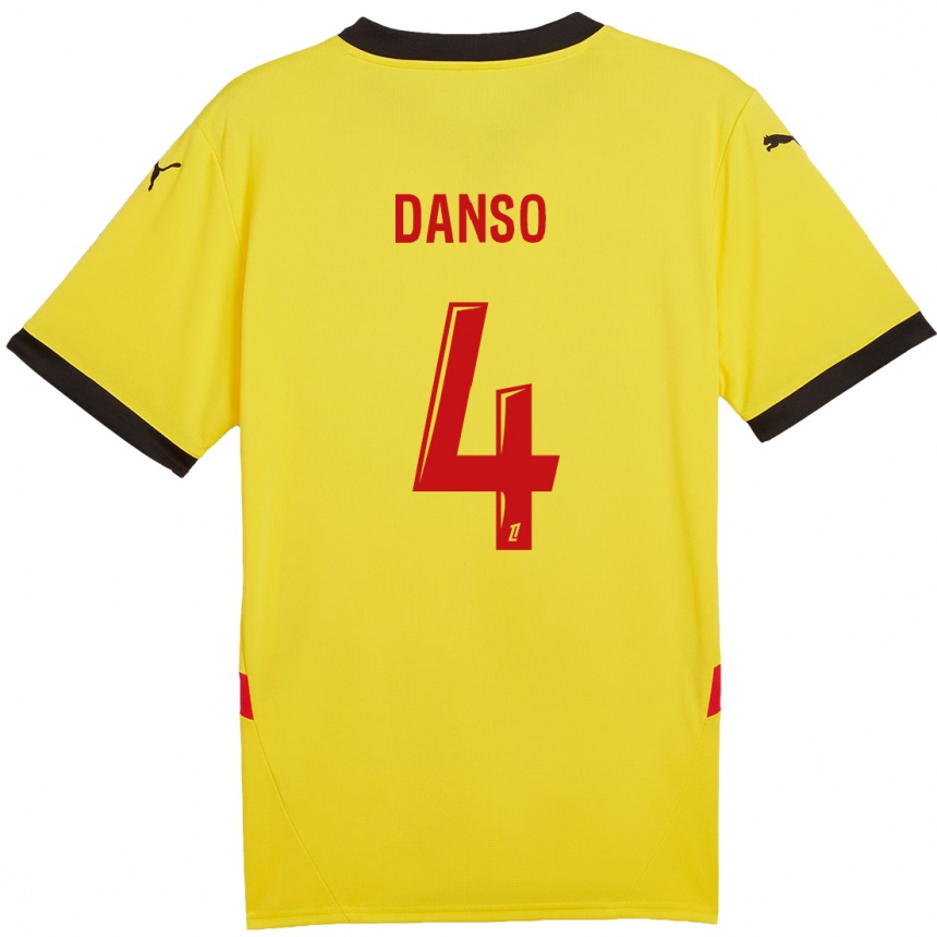 Niño Fútbol Camiseta Kevin Danso #4 Amarillo Rojo 1ª Equipación 2024/25 México