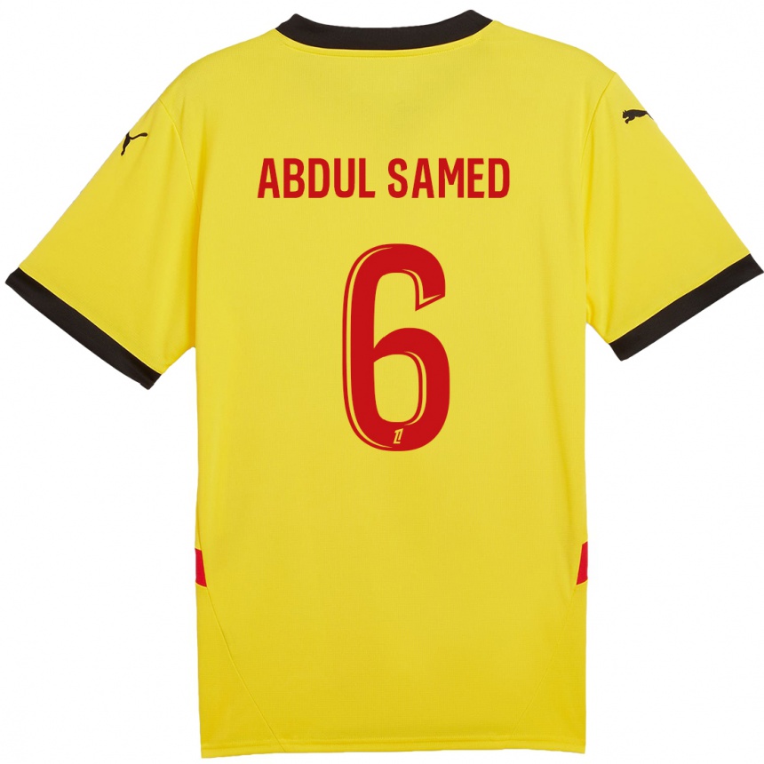 Niño Fútbol Camiseta Salis Abdul Samed #6 Amarillo Rojo 1ª Equipación 2024/25 México