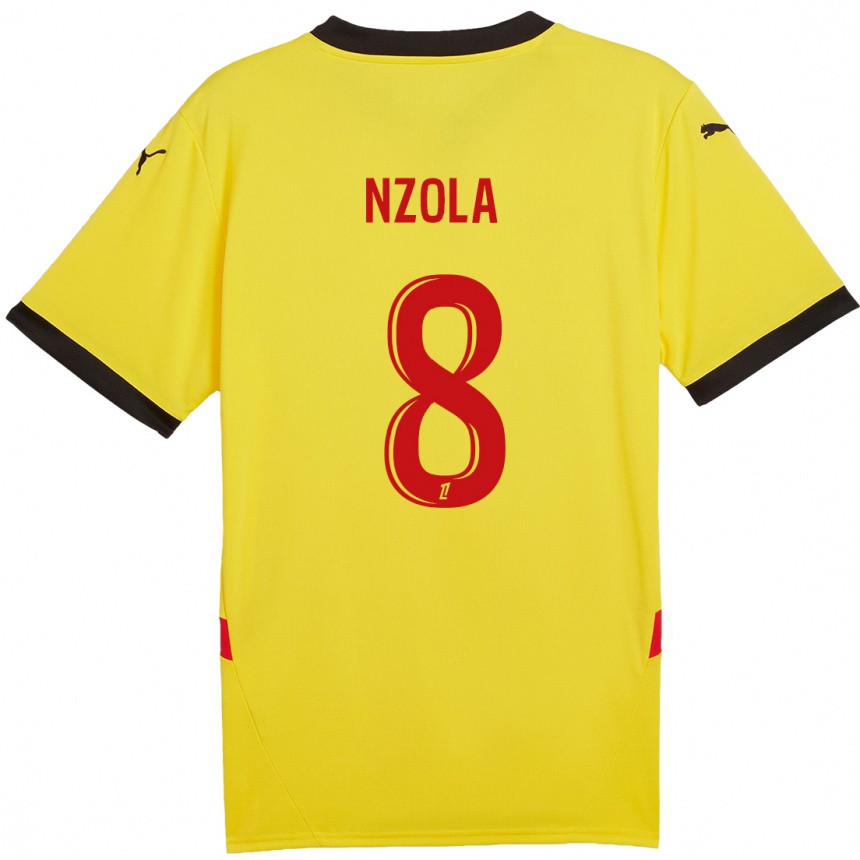 Niño Fútbol Camiseta M'bala Nzola #8 Amarillo Rojo 1ª Equipación 2024/25 México