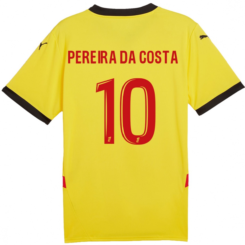 Niño Fútbol Camiseta David Pereira Da Costa #10 Amarillo Rojo 1ª Equipación 2024/25 México