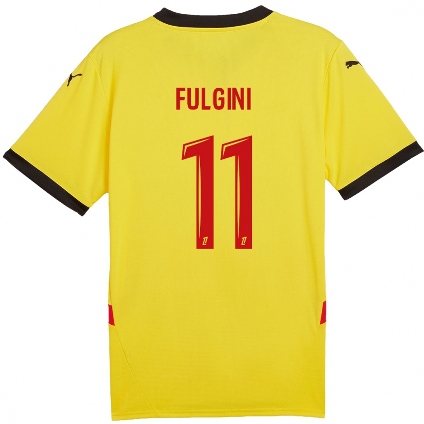 Niño Fútbol Camiseta Angelo Fulgini #11 Amarillo Rojo 1ª Equipación 2024/25 México