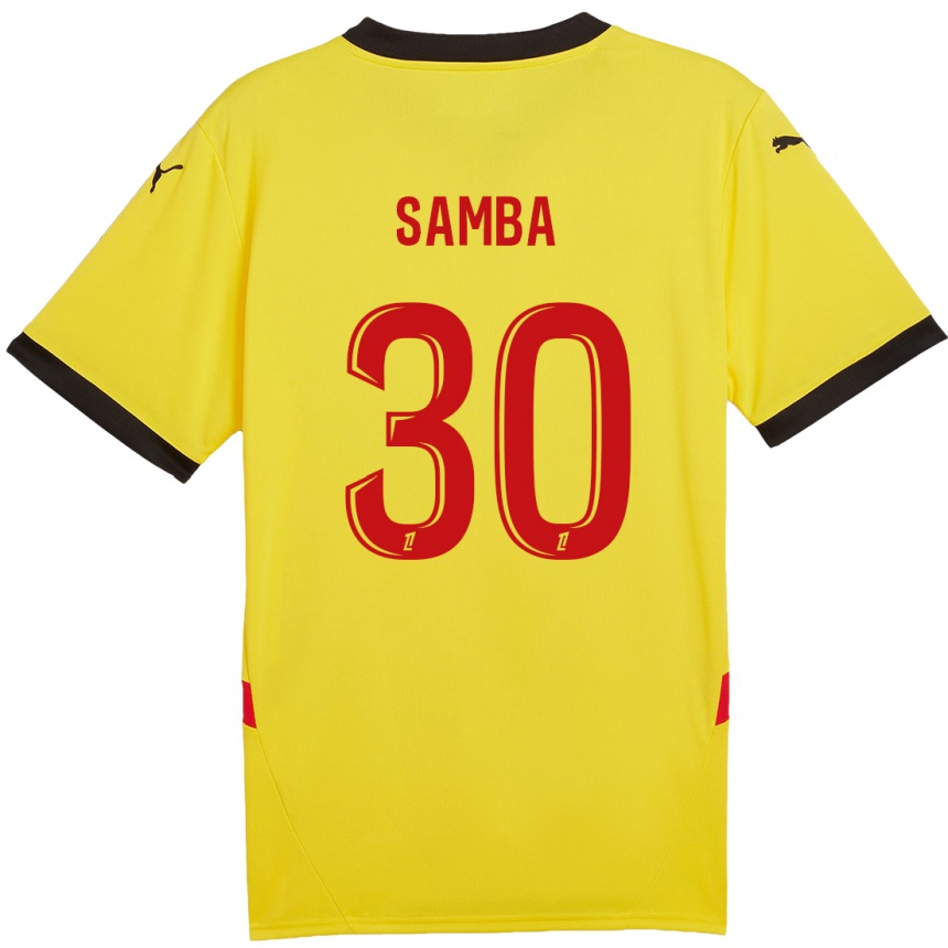 Niño Fútbol Camiseta Brice Samba #30 Amarillo Rojo 1ª Equipación 2024/25 México