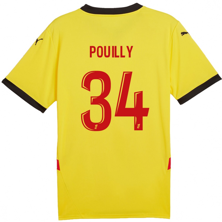 Niño Fútbol Camiseta Tom Pouilly #34 Amarillo Rojo 1ª Equipación 2024/25 México