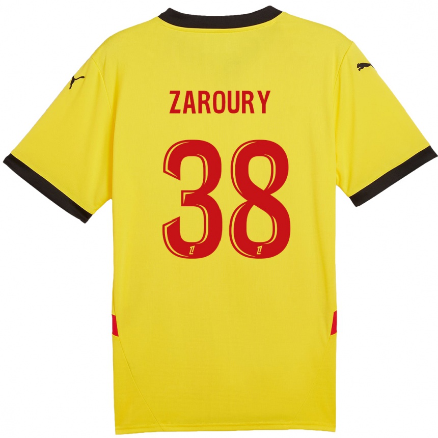 Niño Fútbol Camiseta Anass Zaroury #38 Amarillo Rojo 1ª Equipación 2024/25 México